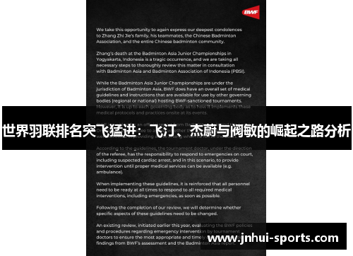 世界羽联排名突飞猛进：飞汀、杰蔚与阀敏的崛起之路分析